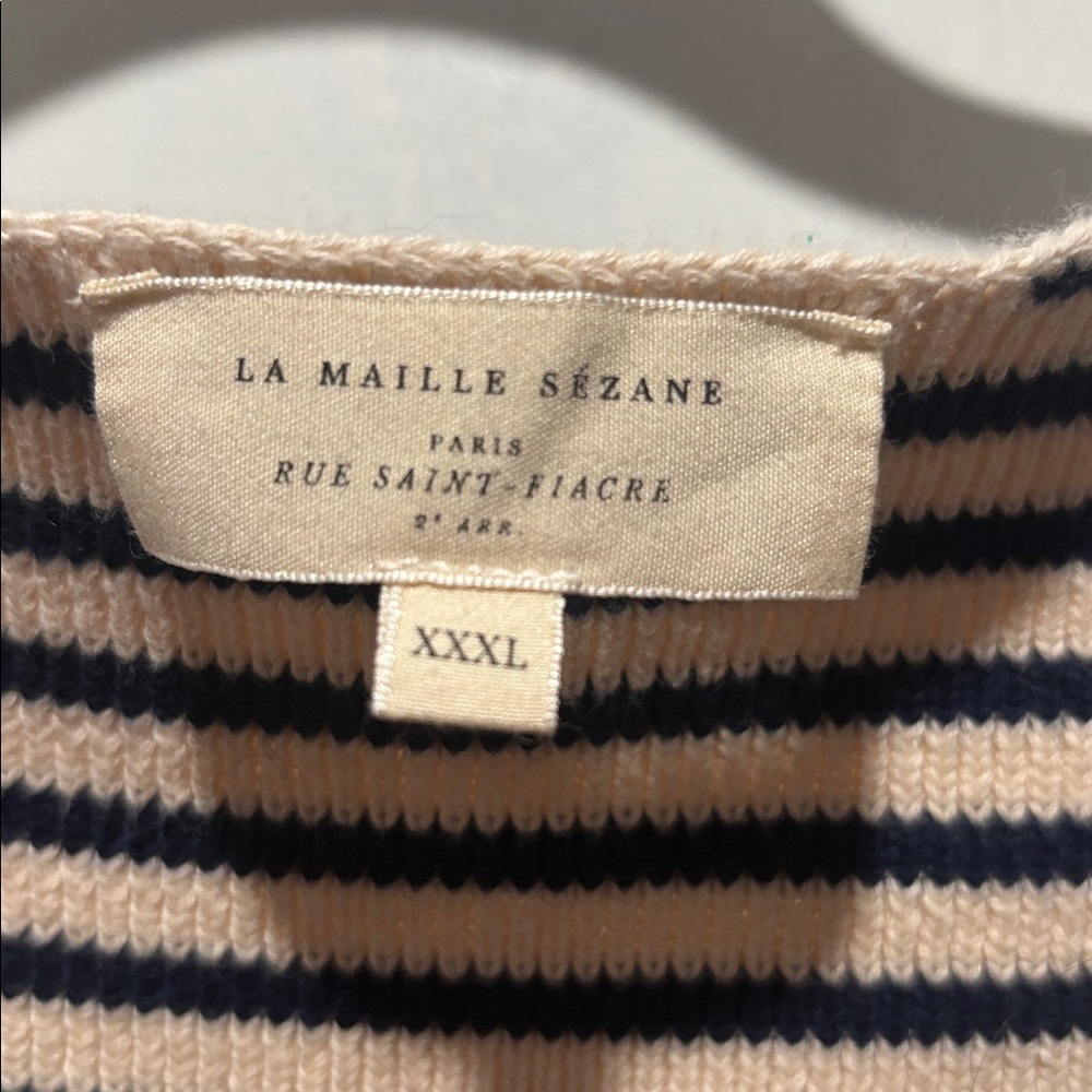 SEZANE daisy stripe jumper crewneck sweater - Picture 3 of 7